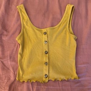 Live In The Moment Button Crop Tank Top